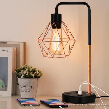 Lampe de table industrielle avec ports USB